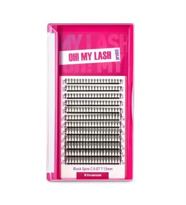 Ресницы черные в пучках OH! MY LASH Spire - 12 линий - MIX (C 0.07 7-13мм) L24073