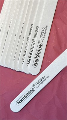 Пилка NailShine 180/240 овал белая 2000000036427