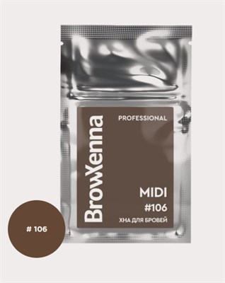 Хна для бровей BrowXenna® Шатен #106 Пыльный коричневый, миди-саше, 3 г 4680043257195