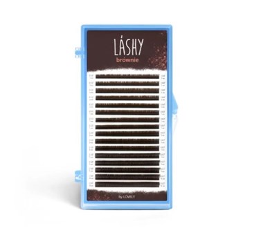 Ресницы темно-коричневые LASHY Brownie - 16 линий - MIX (D 0.07 10-15мм) L11633