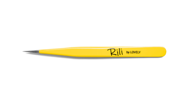 Пинцет для наращивания ресниц Rili, Yellow line, тип прямой 4657763508425-1