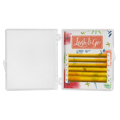 Цветные ресницы Lash&Go микс 0,10/D/8-13 mm "Желтый" (6 линий) 4630073758391