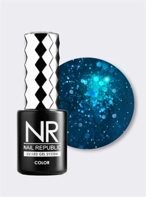 Nail Republic-461 Frozen гель-лак, Мерцающий полуночно-синий (10 мл) 4630352404315