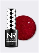 Nail Republic-433 Perfect red гель-лак, Мерцающий рождественский 10 мл NR433