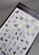 Слайдер-дизайн Crazy Shine Nails mini foil: Золотые насекомые 4607790930232