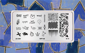 -30% Пластина для стемпинга Go! Stamp 174 Happy Sad 2546131604635
