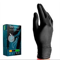 Перчатки нитриловые Benovy S 50 пар черные 4630300509314