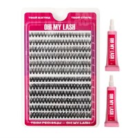 Набор черных накладных ресниц OH! MY LASH пучки "Twins" c клеем 6983727405164